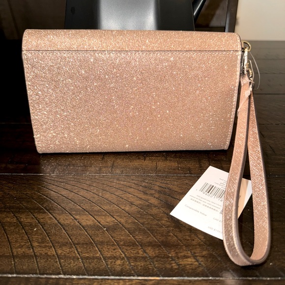 Kate Spade Rose Gold tinsel glitter wristlet - NWT - Picture 3 of 9